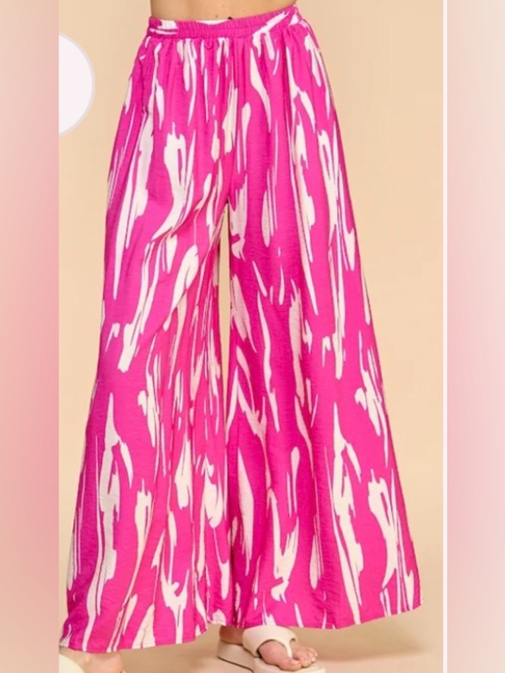 Millibon Painterly Strokes Palazzo Wide Leg Pants  Sz S. NWOT